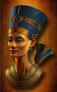 (2222) Pintura com Diamantes - Nefertiti - 20x30 cm