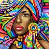 (2256) Pintura com Diamantes - Beleza Africana - 35x35 cm