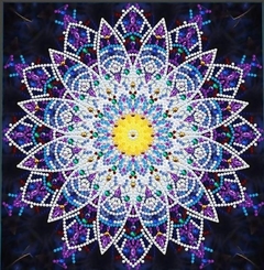 (2265) Pintura com Diamantes - Mandala 61 - 30x30 cm - Brilha no Escuro