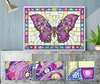 (2314) Pintura com Diamantes - Borboleta Mosaico - 40x30 cm - Pedras Especiais