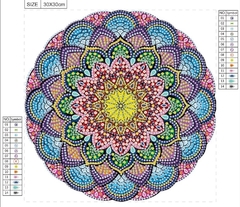 (2335) Pintura com Diamantes - Mandala da Felicidade - 30x30 cm - Pedras Especiais - comprar online