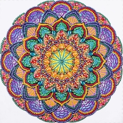 (2335) Pintura com Diamantes - Mandala da Felicidade - 30x30 cm - Pedras Especiais na internet