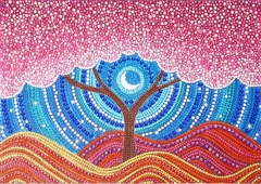 (2350) Pintura com Diamantes - Árvore da Amizade 1 - 40x30 cm - Pedras Especiais