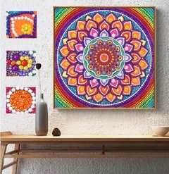 (2351) Pintura com Diamantes - Mandala da Alegria - 30x30 cm - Pedras Especiais - comprar online