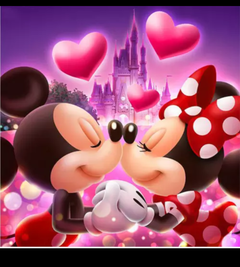 (1303) Pintura com Diamante - Mickey e Minnie 1 - 30x30 cm - Total