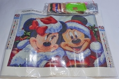 (2963) Pintura com Diamantes - Diy 5D Strass - Mickey e Minnie no Natal 2 - 40x30 cm - comprar online