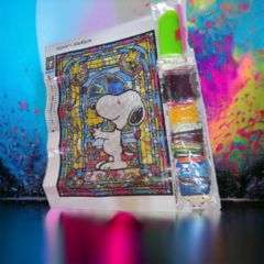 (2869) Pintura com Diamantes - Diy 5D Strass- Snoopy em Mosaico - 30x40 cm - comprar online