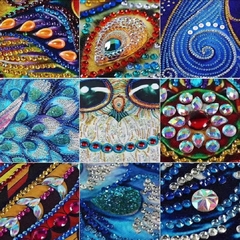 (2672) Pintura Com Diamantes - Coruja 40 - 30x40 Cm - Pedras Especiais - Mundo dos QCS