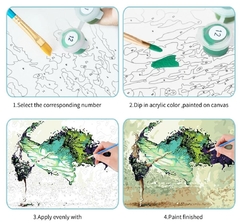 (2806) Pintura em Tela Numerada - Tela Tintas Pincéis - Lhasa Apso na internet