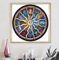 (1256) Pintura com Diamantes - Mandala Horóscopo - 35x35 cm - Total - comprar online