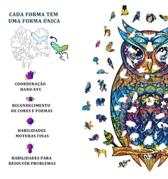 (2802) Quebra Cabeça em Madeira - Puzzle - Owl - Coruja 1 - comprar online