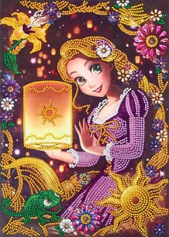 (2609) PINTURA COM DIAMANTES - DIY 5D STRASS - RAPUNZEL - 30x40 cm - Pedras Especiais