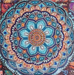 (2728) Pintura Com Diamantes - Diy 5D Strass - Mandala Da Paz - 30x30 cm - Pedras Especiais