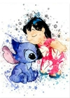 (3058) Pintura com Diamantes - Diy 5D Strass - Lilo E Stitch 1 - 30x40 cm