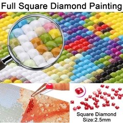 (1243) Pintura com Diamante - Mandala 4 - 30x30 cm - Total - Mundo dos QCS