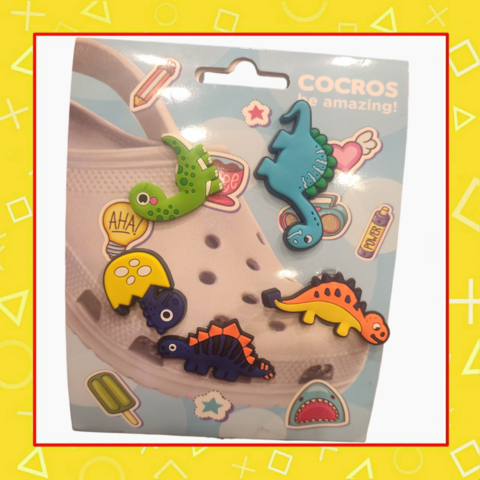 Pins x5 para crocs dinosaurios