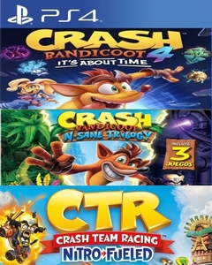 Crash Bandicoot Lote Crashiversary (Crash 4 +Crash Trilogy + Crash Team Racing) PS4 Digital