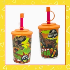 Vaso con tapa y sorbete de jurassic world