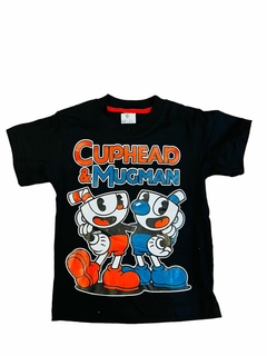 Remera Manga corta de Cuphead negra - comprar online