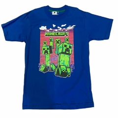 Remera de Minecraft azul manga corta - comprar online