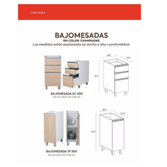 Combo Cocina Bajo Mesada 70 Cm + Alacena Ricchezze Potenza en internet