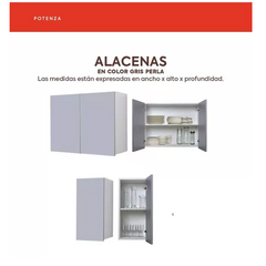 Combo Cocina Bajo Mesada 90 Cm + Alacena Ricchezze Potenza - tienda online