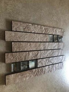 Malla Piedra Cuarzo 20x30 Con Vidrio Onix Revestimiento - Pignataro Diseño & Construccion