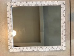 Espejo Marco Decorado Blanco De Colgar Soporte Instalacion