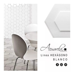 Imagen de Ceramico Acuarela Hexágonal Blanco Mate 20x23