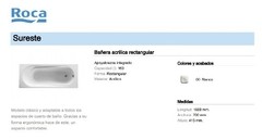 Bañera Roca Sureste 160x70 Reforzada Acrilico Oferta - comprar online
