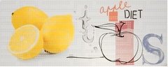Ceramica Cocina Acuarela Limon Decorada Relieve 20x50 Pared - comprar online