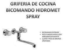 Canilla Griferia Mezcladora Cocina Pared Hidromet Spray - comprar online