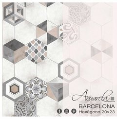 Porcelanato Acuarela Hexágono Barcelona 17x20  Piso-pared 1ª x caja - tienda online
