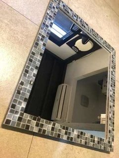 Espejo Marco Decorado Negro De Colgar Soporte Instalacion en internet