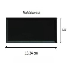 Cerámica subway Acuarela 7.5x15 Negro Brillante Biselado X Caja - tienda online