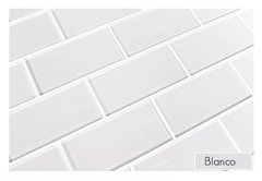 Cerámica Vidrio 7,5x15 En Mallas De 30x30 Blanco Brillante - tienda online