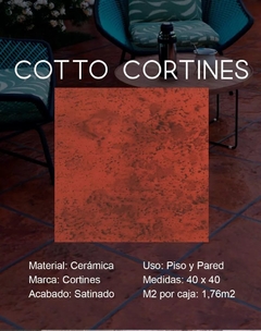 Ceramica Roja Tipo Colonial Cotto 40x40 Cortines Alto Transito 1ra - comprar online