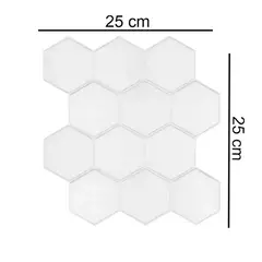 Ceramica Vinilo Autoadhesivo Placa Hexagonal Blanco Muresco