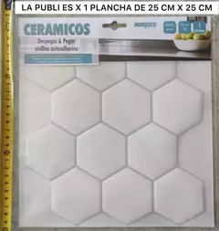 Ceramica Vinilo Autoadhesivo Placa Hexagonal Blanco Muresco - comprar online