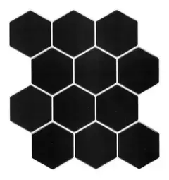 Azulejo Ceramico Autoadhesivo Muresco Hexagono Negro X 5 Un. - comprar online