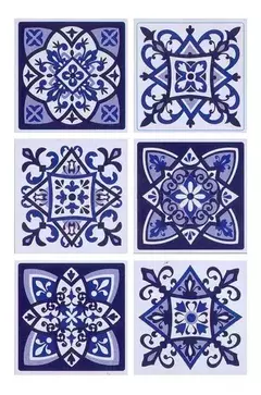 Azulejos Autoadhesivos Vinilo Muresco 16231 X 6 Unidades Color Azul en internet