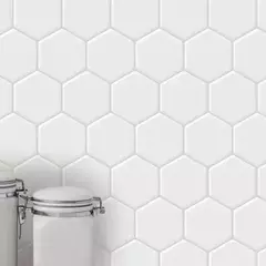 Ceramica Vinilo Autoadhesivo Placa Hexagonal Blanco Muresco - Pignataro Diseño & Construccion