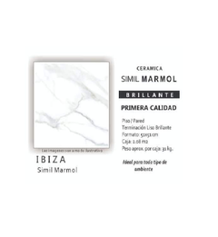 Ceramica Alberdi Ibiza Brillante Simil Marmol 51x51 1ra Alberdi - tienda online