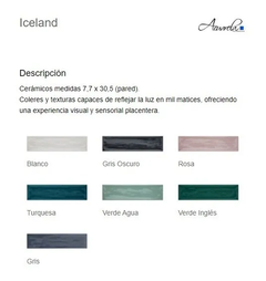 Cerámica Acuarela Azulejo 7.7x30 Iceland Gris Pared x caja en internet