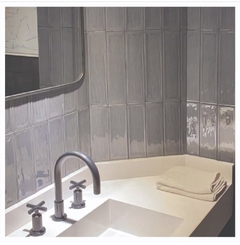 Cerámica Acuarela Azulejo 7.7x30 Iceland Gris Claro lavanda Pared x caja