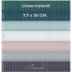 Cerámica Acuarela Azulejo 7,7x30 Iceland Verde Ingles Pared por caja - tienda online