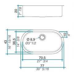 Mesada 120x60 Madera Eucalipto Laqueada con bacha Curve Johnson en internet