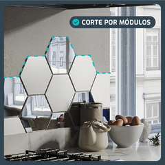 Revestimiento Acero Inox Hexagonal Pisa Combinado Indra en mallas - Pignataro Diseño & Construccion