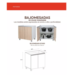Mueble Cocina Bajo Mesada 80 Cm 2 Puertas Ricchezze Potenza - comprar online