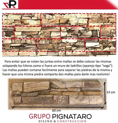 Murete Piedra Natural San Rafael En Mallas De 60x15 - tienda online
